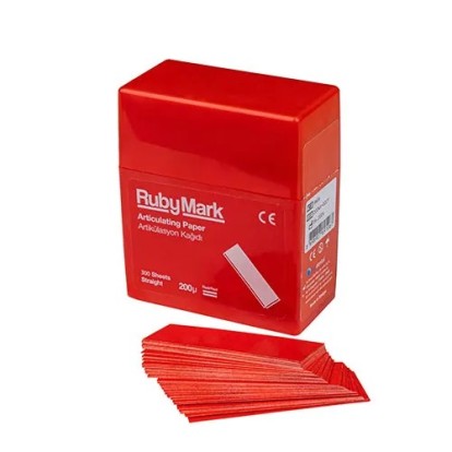 Артикуляц. бумага RubyMark  (арт9606) - прямая, красная/красная (200мкм, 300шт), Incidental / Турция